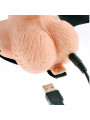 FETISH FANTASY SERIES - ARNÉS AJUSTABLE CONTROL REMOTO PENE REALÍSTICO CON TESTÍCULOS RECARGABLE Y VIBRADOR 15 CM