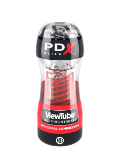 PDX ELITE - MASTURBADOR STROKER VIEWTUBE 2 COMPRESION ESPIRAL TRANSPARENTE