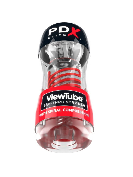 PDX ELITE - MASTURBADOR STROKER VIEWTUBE 2 COMPRESION ESPIRAL TRANSPARENTE
