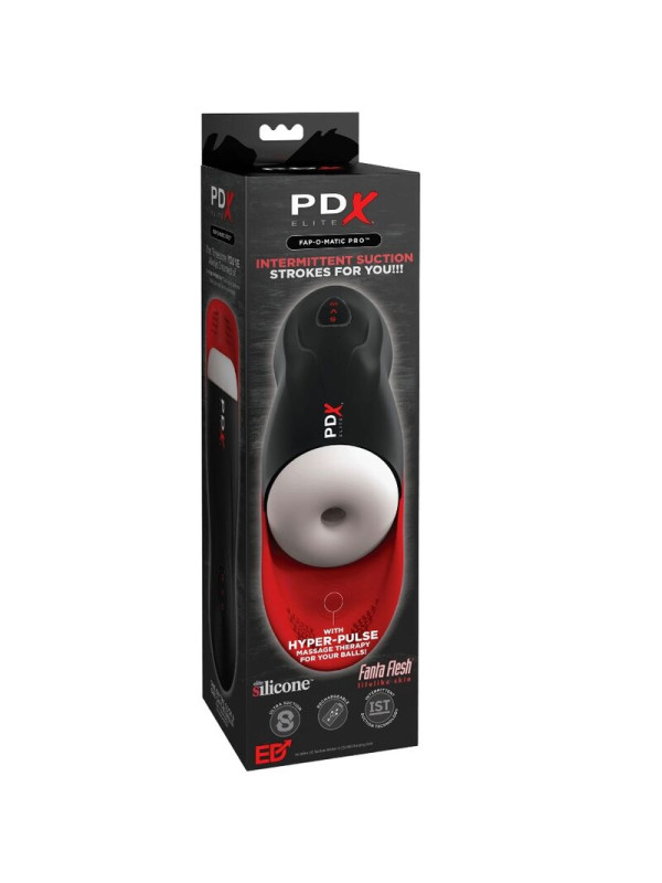 PDX ELITE - MASTURBADOR STROKER FAP-O-MATIC PRO CON BASE PARA TESTÍCULOS