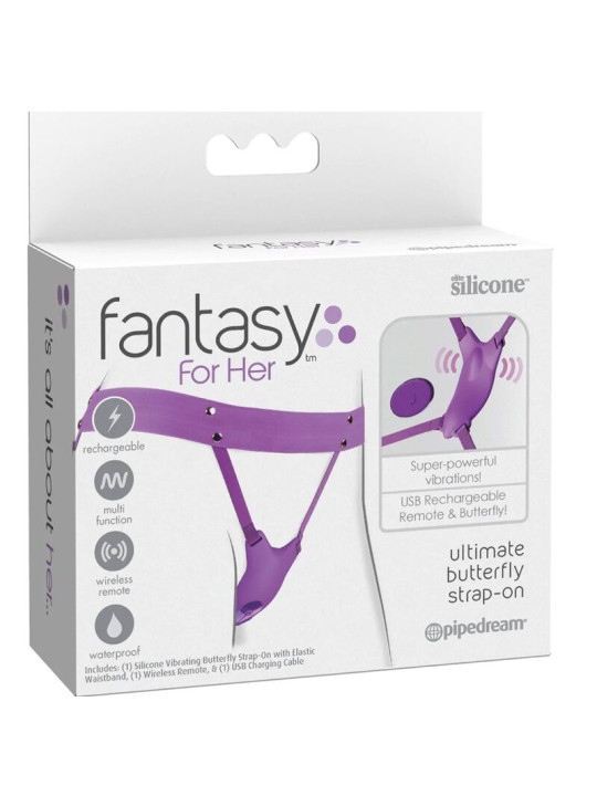 FANTASY FOR HER - ARNES MARIPOSA VIBRADOR, RECARGABLE & CONTROL REMOTO VIOLETA