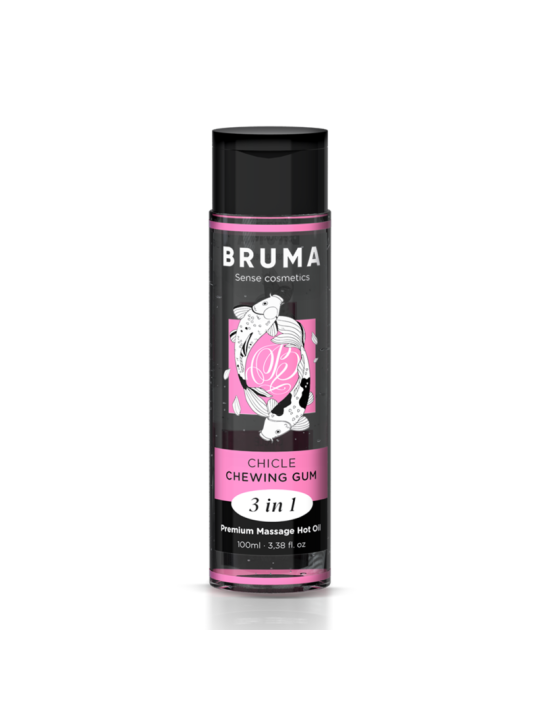 BRUMA - ACEITE DE MASAJE PREMIUM EFECTO CALOR SABOR CHICLE 3 EN 1 - 100 ML