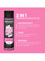 BRUMA - ACEITE DE MASAJE PREMIUM EFECTO CALOR SABOR CHICLE 3 EN 1 - 100 ML