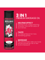 BRUMA - ACEITE DE MASAJE PREMIUM EFECTO CALOR SABOR FRESA 3 EN 1 - 100 ML