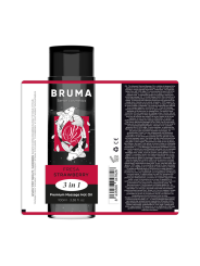 BRUMA - ACEITE DE MASAJE PREMIUM EFECTO CALOR SABOR FRESA 3 EN 1 - 100 ML