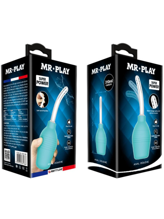MR PLAY - PERA ANAL DUCHA DE GOMA AZUL