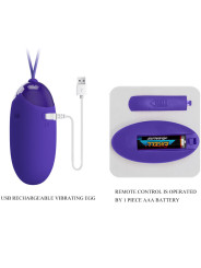 PRETTY LOVE - BERGER YOUTH HUEVO VIBRADOR CONTROL REMOTO VIOLETA