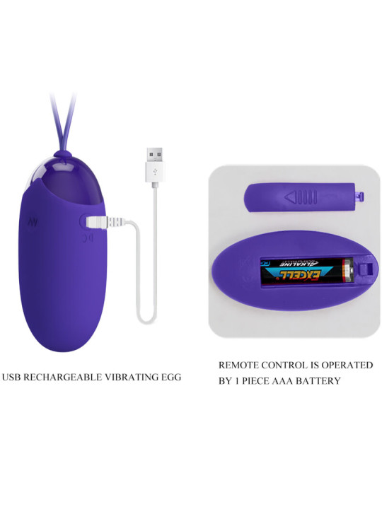 PRETTY LOVE - BERGER YOUTH HUEVO VIBRADOR CONTROL REMOTO VIOLETA