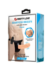 PRETTY LOVE - HARNESS BRIEFS CON VIBRACIÓN DILDO INCLUIDO