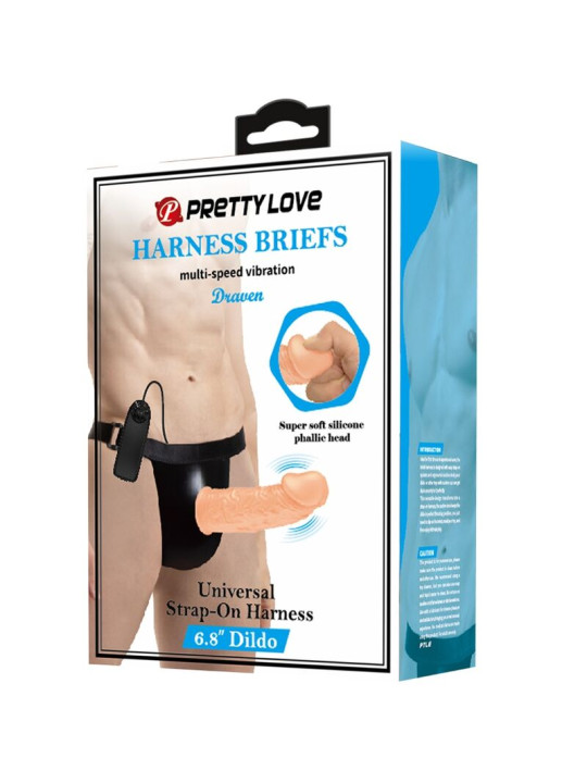 PRETTY LOVE - HARNESS BRIEFS CON VIBRACIÓN DILDO INCLUIDO