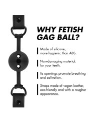 FETISH SUBMISSIVE BONDAGE - MORDAZA DE BOLA DE SILICONA TRANSPIRABLE