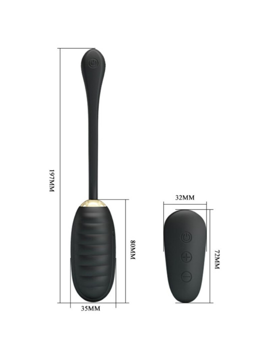 PRETTY LOVE - DOREEN HUEVO VIBRADOR DE LUJO RECARGABLE NEGRO CONTROL REMOTO