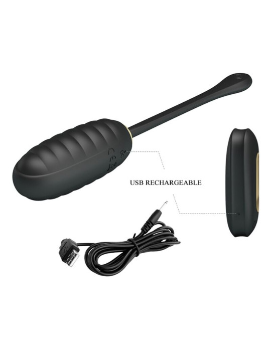 PRETTY LOVE - DOREEN HUEVO VIBRADOR DE LUJO RECARGABLE NEGRO CONTROL REMOTO