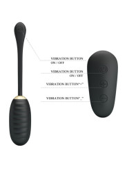 PRETTY LOVE - DOREEN HUEVO VIBRADOR DE LUJO RECARGABLE NEGRO CONTROL REMOTO
