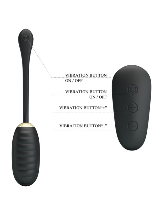PRETTY LOVE - DOREEN HUEVO VIBRADOR DE LUJO RECARGABLE NEGRO CONTROL REMOTO