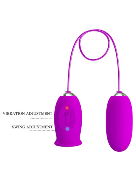 PRETTY LOVE - DAISY HUEVO DUAL VIBRADOR RECARGABLE MORADO