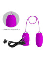 PRETTY LOVE - DAISY HUEVO DUAL VIBRADOR RECARGABLE MORADO