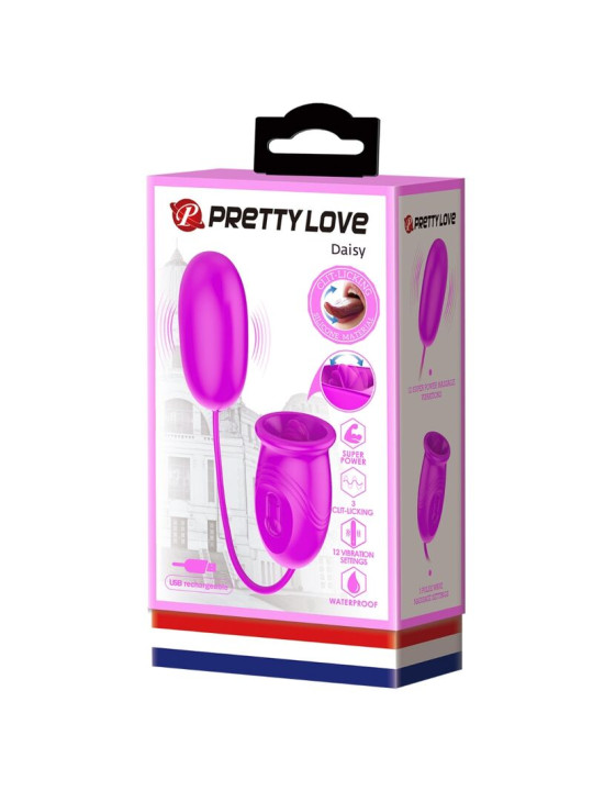 PRETTY LOVE - DAISY HUEVO DUAL VIBRADOR RECARGABLE MORADO
