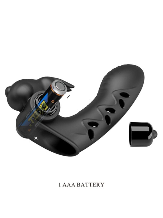 PRETTY LOVE - VANCE FUNDA DEDO VIBRADOR CONEJO NEGRO