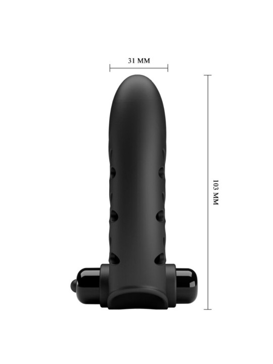 PRETTY LOVE - VANCE FUNDA DEDO VIBRADOR CONEJO NEGRO