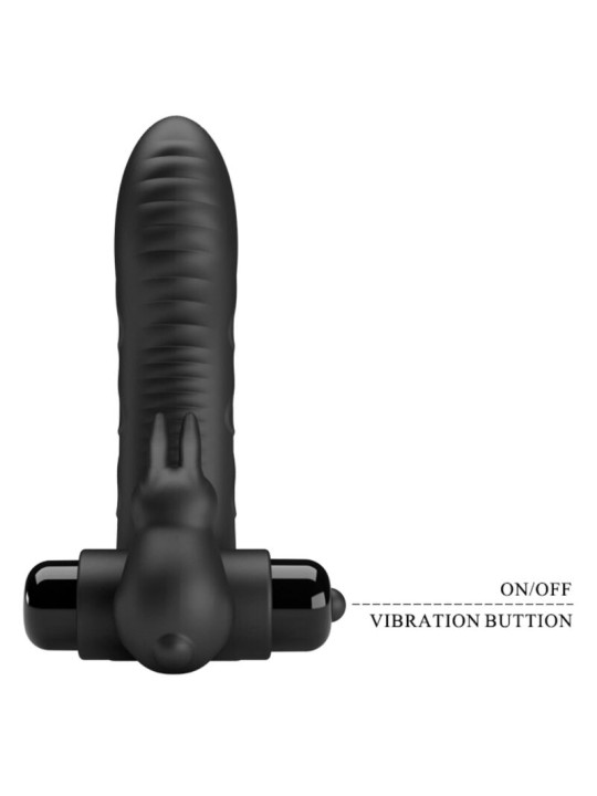 PRETTY LOVE - VANCE FUNDA DEDO VIBRADOR CONEJO NEGRO