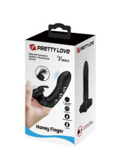 PRETTY LOVE - VANCE FUNDA DEDO VIBRADOR CONEJO NEGRO