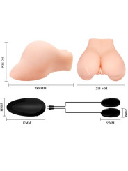CRAZY BULL - VAGINA Y ANO CON MALLA REALISTA CON VIBRACIÓN