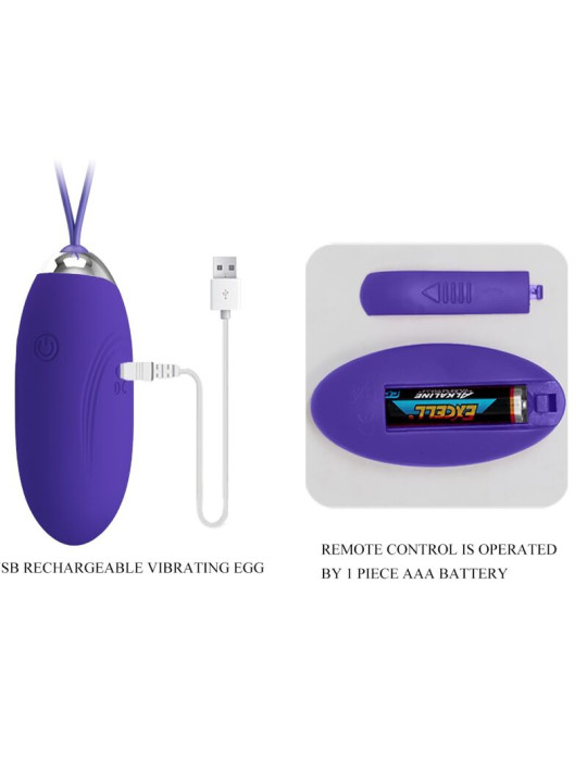 PRETTY LOVE - JENNY YOUTH HUEVO VIBRADOR CONTROL REMOTO VIOLETA