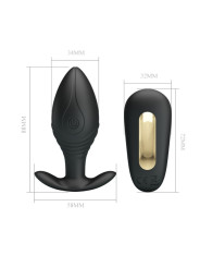 PRETTY LOVE - REGINA PLUG ANAL VIBRADOR RECARGABLE NEGRO