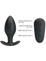 PRETTY LOVE - REGINA PLUG ANAL VIBRADOR RECARGABLE NEGRO