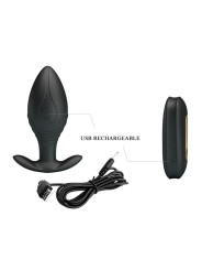 PRETTY LOVE - REGINA PLUG ANAL VIBRADOR RECARGABLE NEGRO