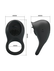 PRETTY LOVE - ANILLO VIBRADOR PARA PENE CON LENGUA NEGRO