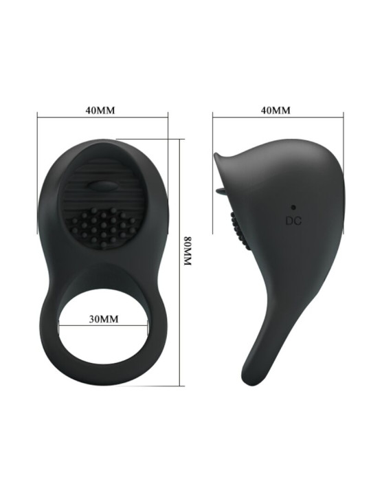 PRETTY LOVE - ANILLO VIBRADOR PARA PENE CON LENGUA NEGRO