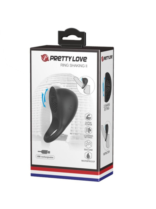 PRETTY LOVE - ANILLO VIBRADOR PARA PENE CON LENGUA NEGRO