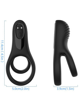 ARMONY - DOBLE ANILLO VIBRADOR NEGRO