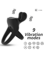 ARMONY - ANILLO VIBRADOR RABBIT NEGRO