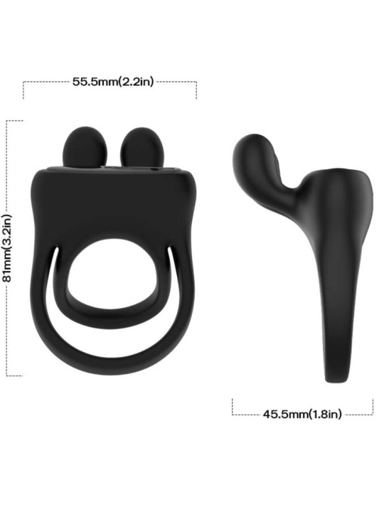 ARMONY - ANILLO VIBRADOR RABBIT NEGRO