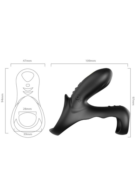 ARMONY - RANGER ANILLO DOBLE VIBRADOR PAREJA NEGRO