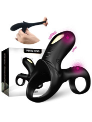 ARMONY - RANGER ANILLO DOBLE VIBRADOR PAREJA NEGRO