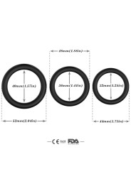 ARMONY - TRIPLE ANILLO SILICONA NEGRO