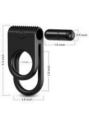 ARMONY - TWINS ANILLO DOBLE VIBRADOR PAREJAS NEGRO