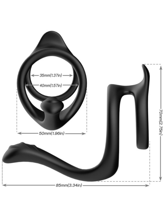 ARMONY - TAIL ANILLO DOBLE ANAL NEGRO
