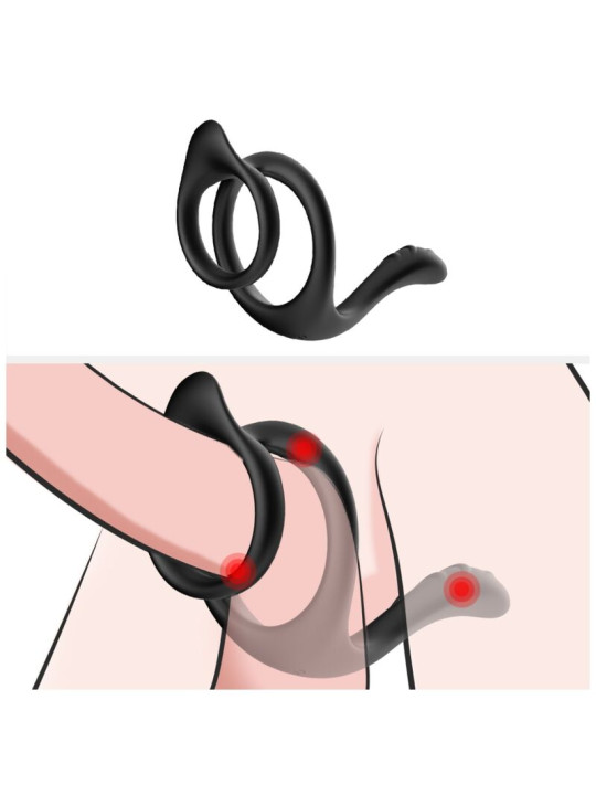 ARMONY - TAIL ANILLO DOBLE ANAL NEGRO