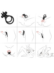 ARMONY - TRAVELER ANILLO DOBLE VIBRADOR PAREJA RABBIT NEGRO