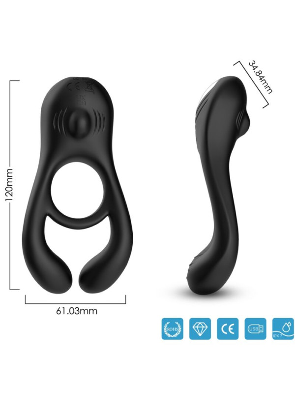 ARMONY - VEYRON ANILLO VIBRADOR DOBLE PINZA NEGRO