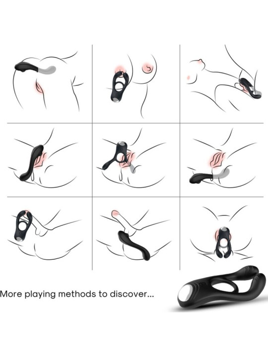 ARMONY - VEYRON ANILLO VIBRADOR DOBLE PINZA NEGRO