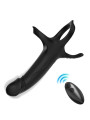 ARMONY - DILDO CON ANILLO & VIBRADOR CONTROL REMOTO NEGRO