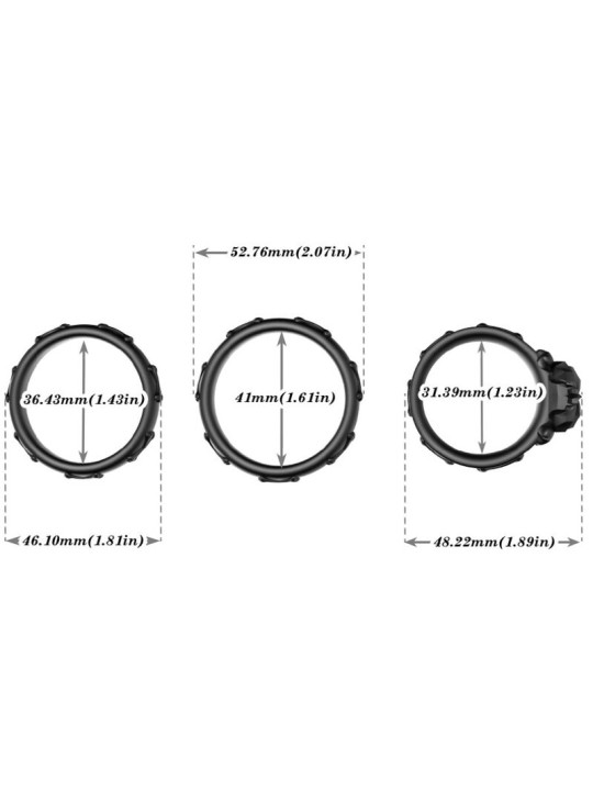ARMONY - ANILLOS CALAVERA SILICONA NEGRO