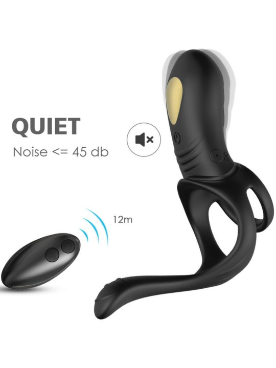 ARMONY - JOY JUMPER ANILLO VIBRADOR PAREJAS & PLUG ANAL CONTROL REMOTO NEGRO