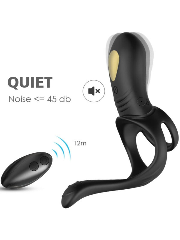 ARMONY - JOY JUMPER ANILLO VIBRADOR PAREJAS & PLUG ANAL CONTROL REMOTO NEGRO